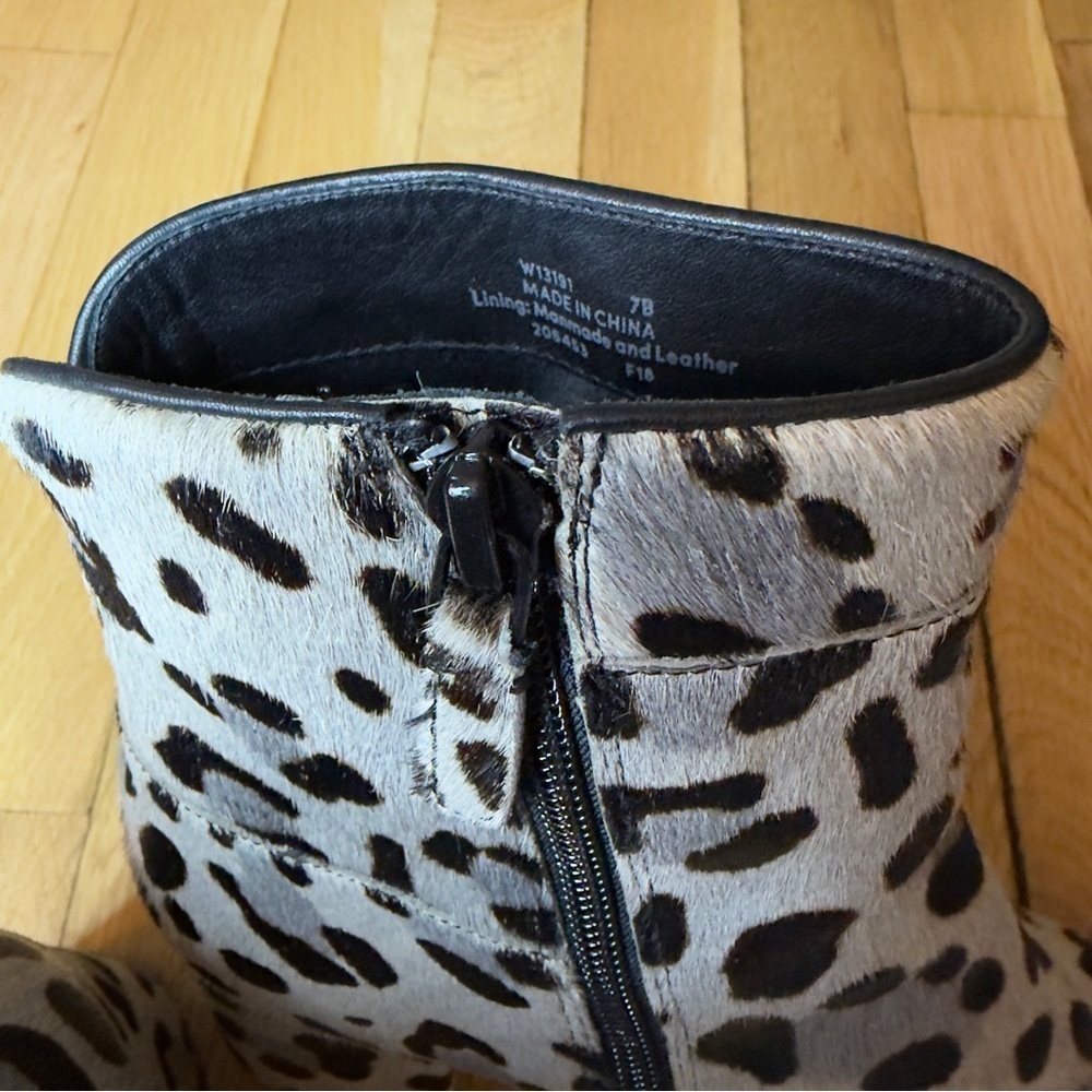 Cole Haan Leopard Calf Hair Block Heel Booties Size 7 - Picture 3 of 7